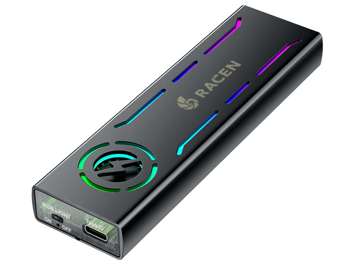 RACEN LED & FAN M.2 NVMe USB3.2 Gen2 �P�[�X CRC-LFM2NU32 [�u���b�N] �̐��i�摜
