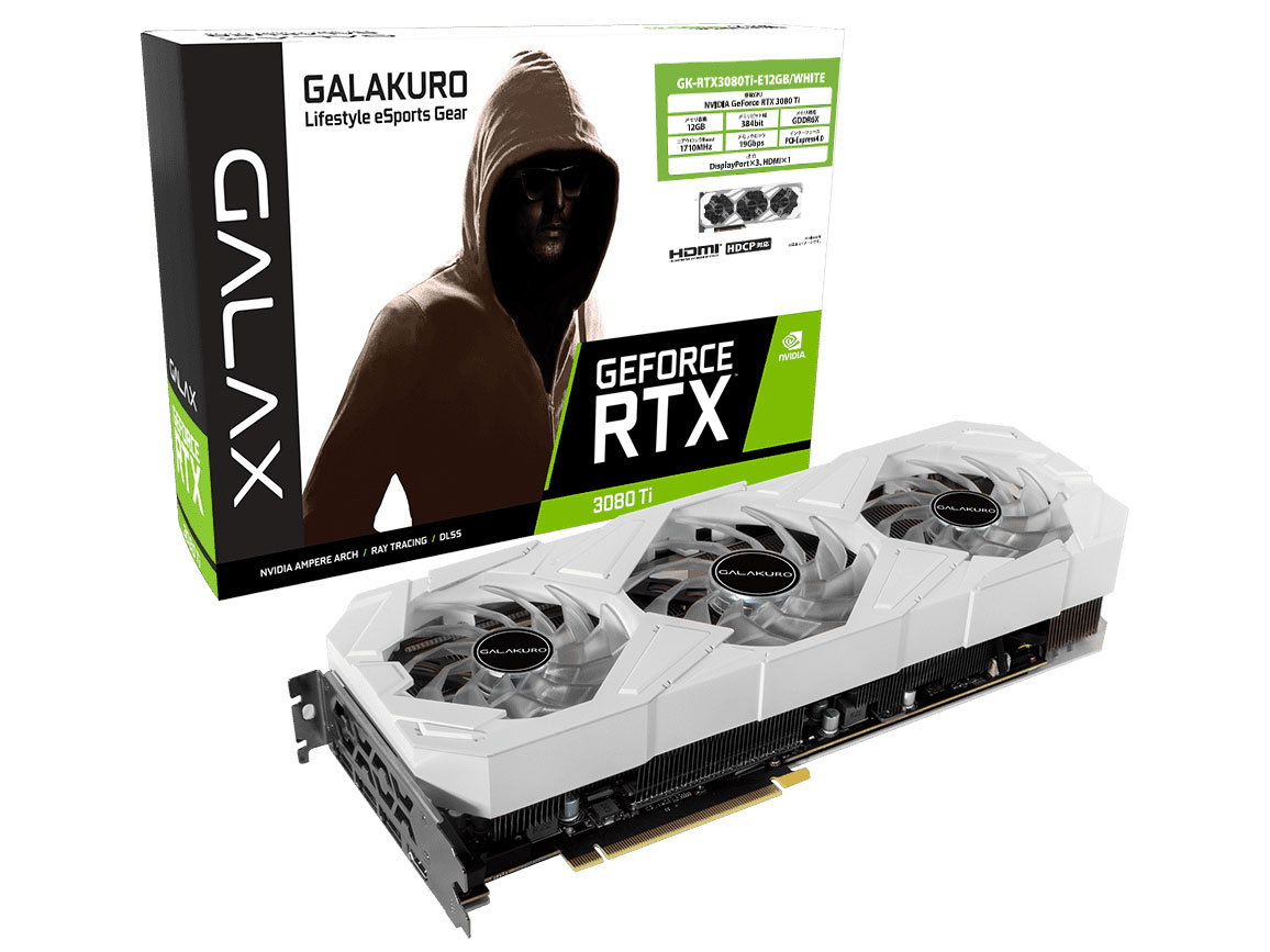 GALAKURO GK-RTX3080Ti-E12GB/WHITE [PCIExp 12GB] �̐��i�摜