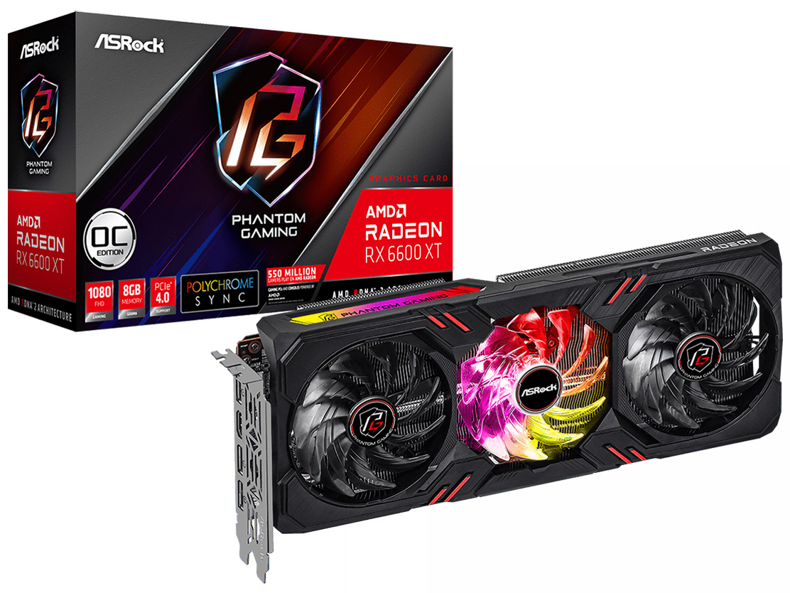 Radeon RX 6600 XT Phantom Gaming D 8GB OC [PCIExp 8GB] �̐��i�摜