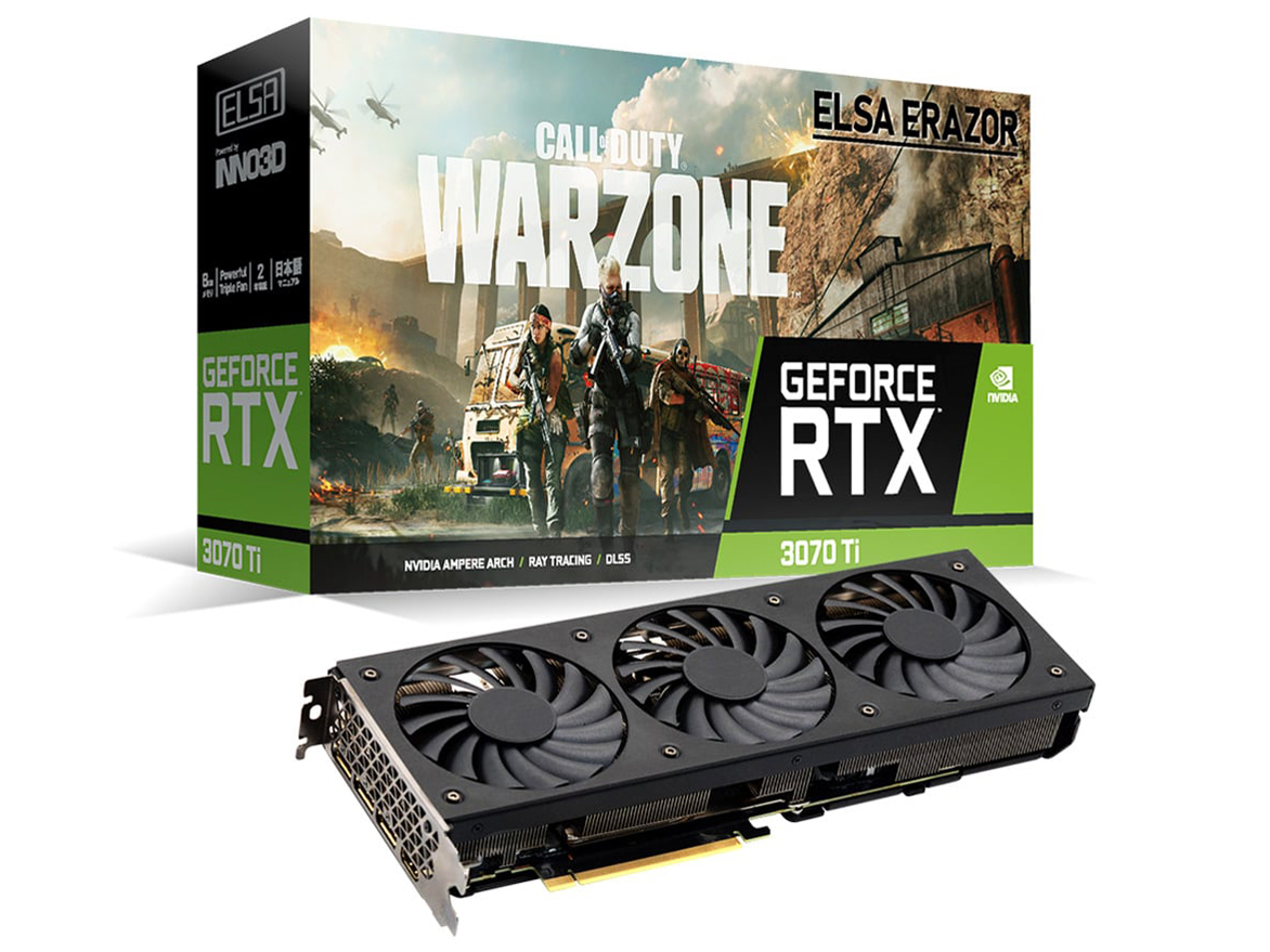 ELSA GeForce RTX 3070 Ti ERAZOR GD3070T-8GEREZ [PCIExp 8GB] �̐��i�摜