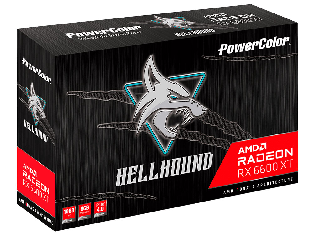 PowerColor Hellhound AMD Radeon RX 6600XT 8GB GDDR6 AXRX 6600XT 8GBD6-3DHL/OC [PCIExp 8GB]