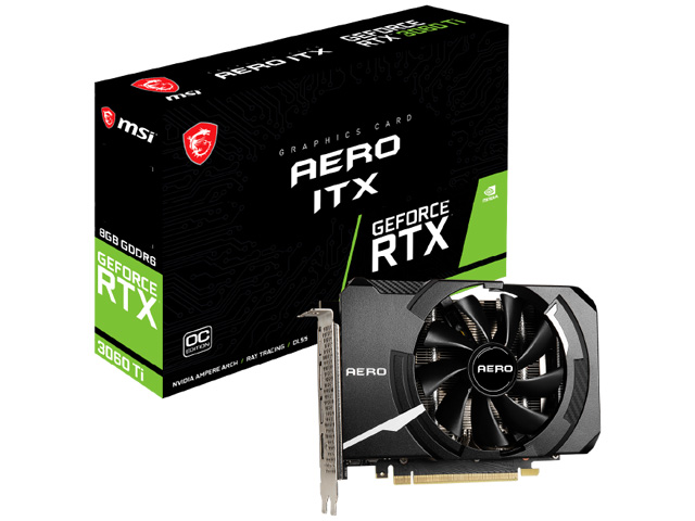 GeForce RTX 3060 Ti AERO ITX 8G OC LHR [PCIExp 8GB] �̐��i�摜