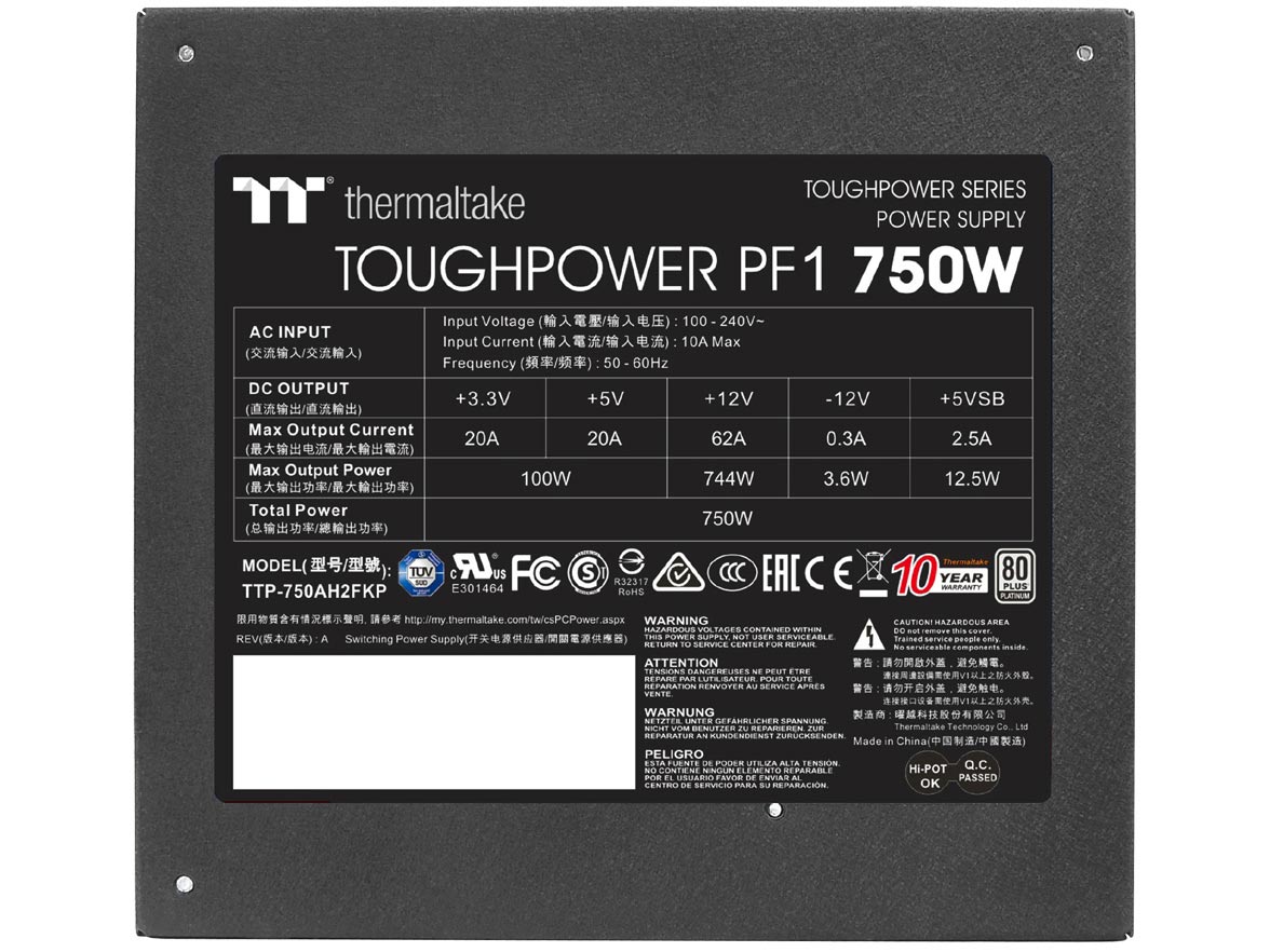 TOUGHPOWER PF1 Compact PLATINUM 750W PS-TPD-0750FNFAPJ-1 [Black]