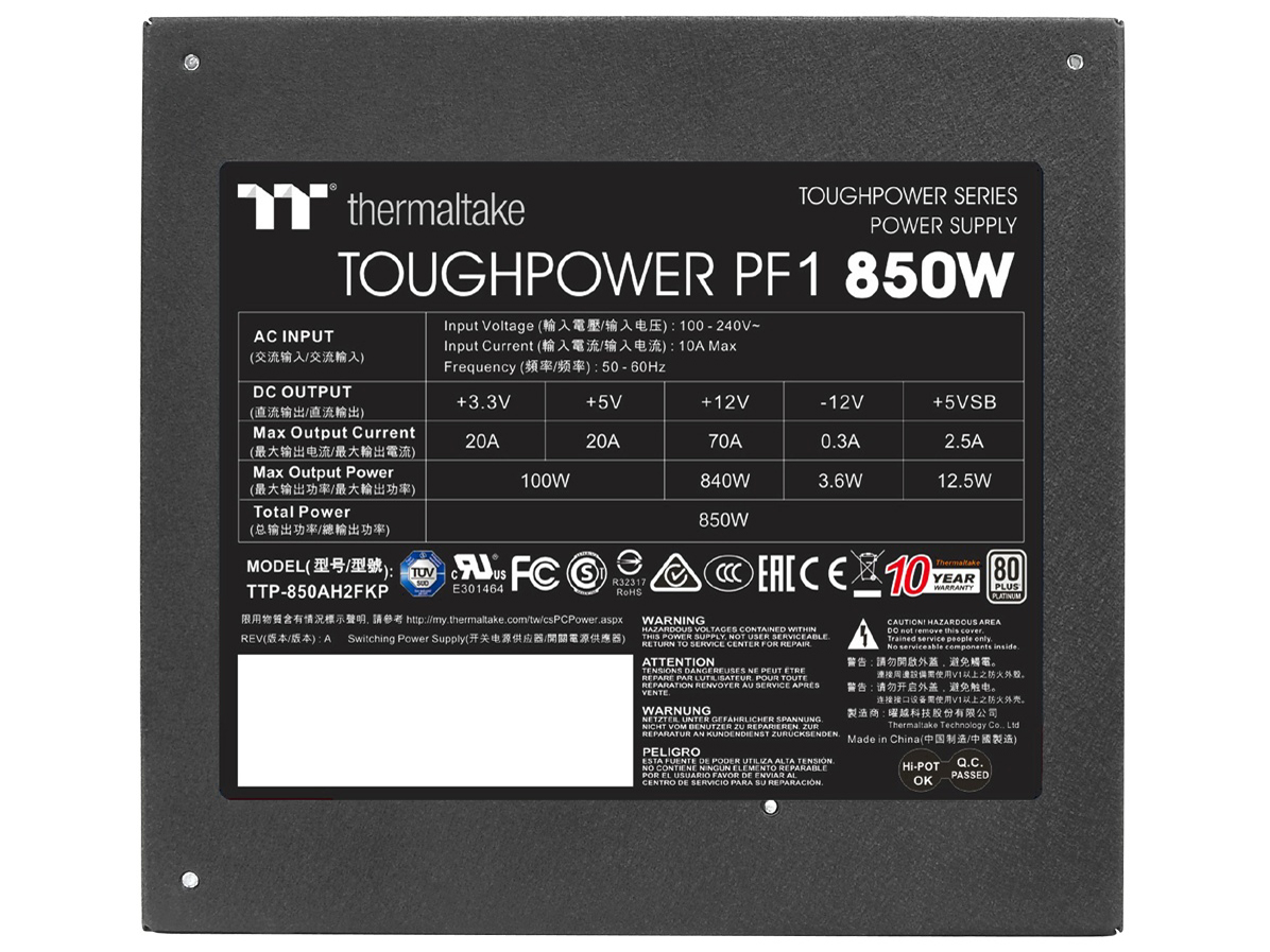 TOUGHPOWER PF1 Compact PLATINUM 850W PS-TPD-0850FNFAPJ-1 [Black]
