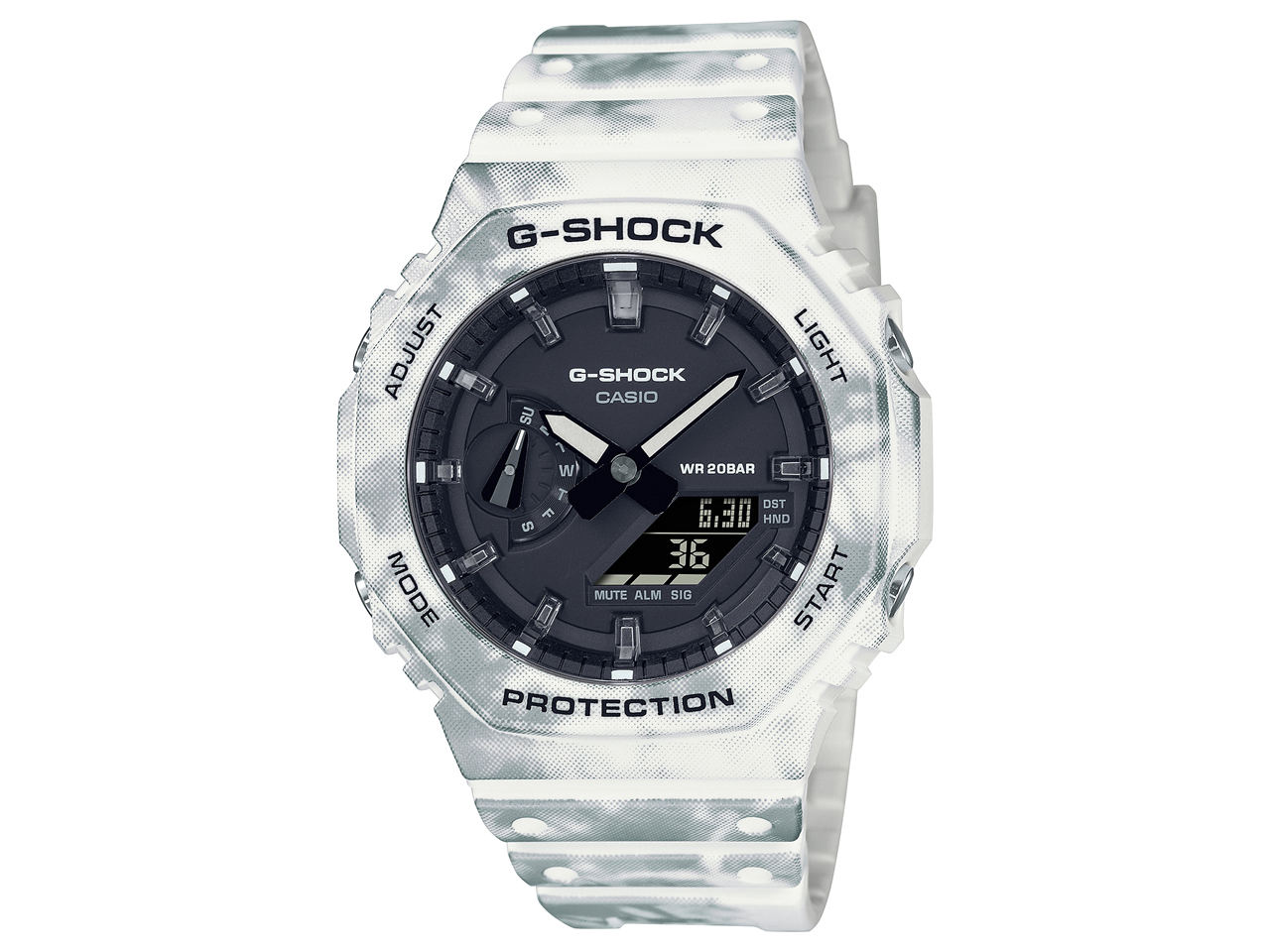 G-SHOCK GRUNGE SNOW CAMOUFLAGE GAE-2100GC-7AJR �̐��i�摜
