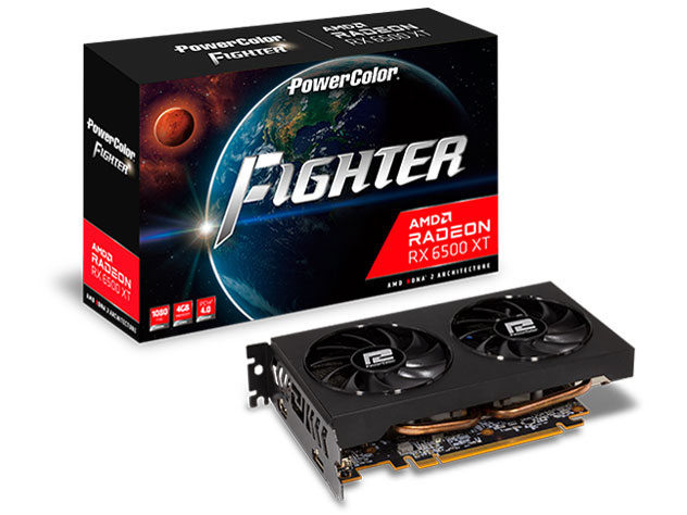 PowerColor Fighter AMD Radeon RX 6500XT AXRX 6500XT 4GBD6-DH/OC [PCIExp 4GB] �̐��i�摜