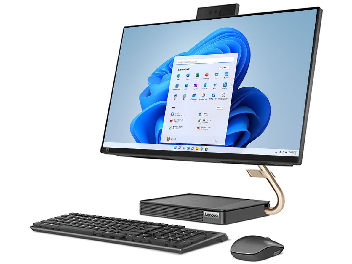 IdeaCentre AIO 560 AMD Ryzen 7 5700U�E16GB�������[�E1TB HDD+512GB SSD�E23.8�^�t��HD�t������ �I�t�B�X�t�� F0G2001KJP �̐��i�摜