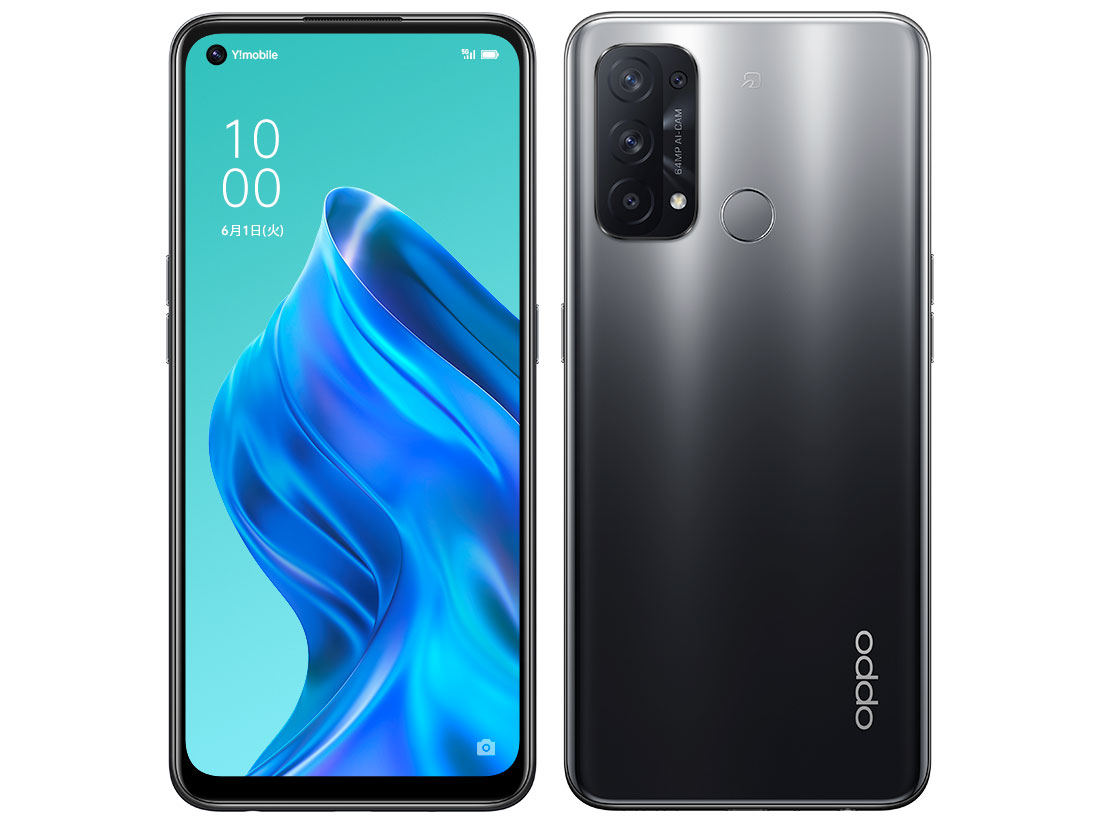 OPPO Reno5 A (eSIM�Ή���) ���C���o�C�� [�V���o�[�u���b�N] �̐��i�摜