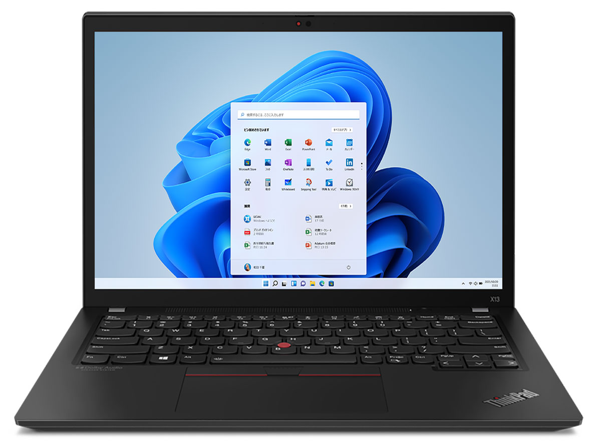 ThinkPad X13 Gen 2 AMD Ryzen 7 PRO 5850U�E16GB�������[�E512GB SSD�E13.3�^WUXGA�t������ 20XJ002TJP �̐��i�摜