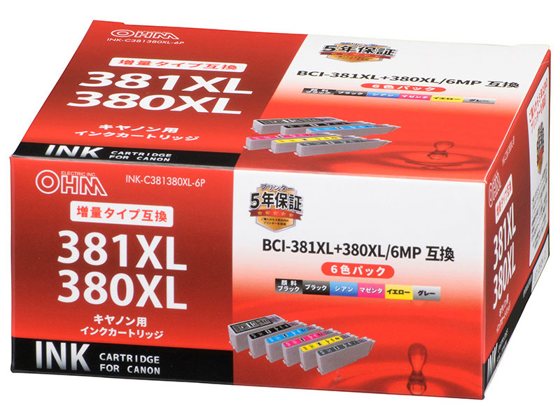 INK-C381380XL-6P [�L���m���p BCI-381XL+380XL/6MP 6�F�p�b�N] �̐��i�摜