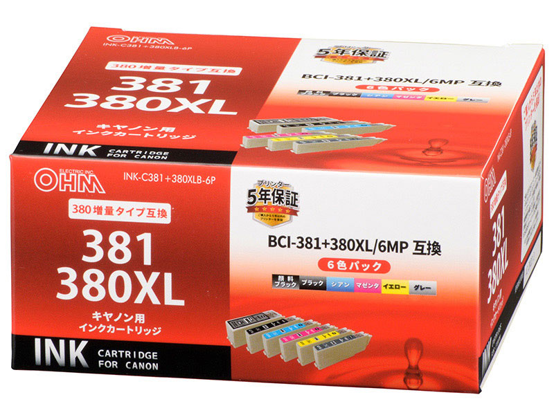 INK-C381+380XLB6P [�L���m���p BCI-381+380XL/6MP 6�F�p�b�N] �̐��i�摜