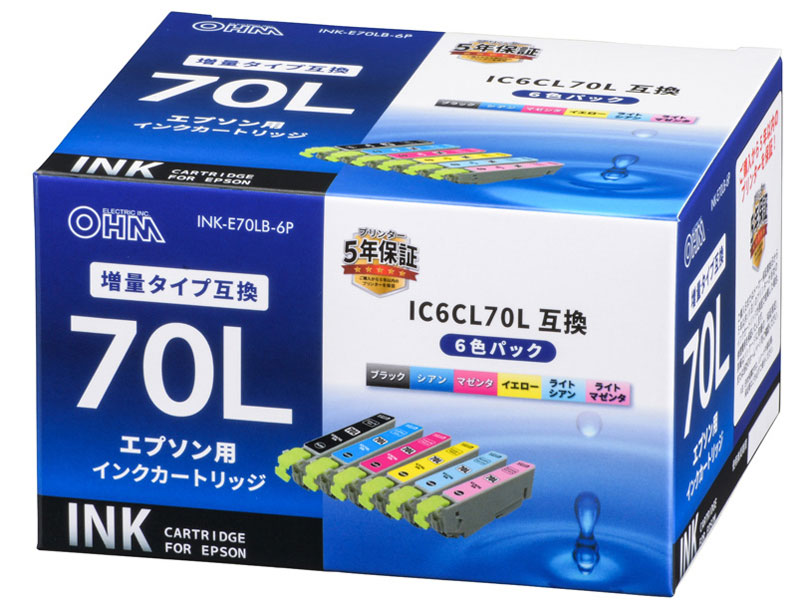 INK-E70LB-6P [�G�v�\���p IC6CL70L 6�F�p�b�N] �̐��i�摜