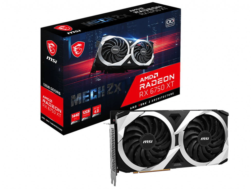 Radeon RX 6750 XT MECH 2X 12G OC [PCIExp 12GB] �̐��i�摜