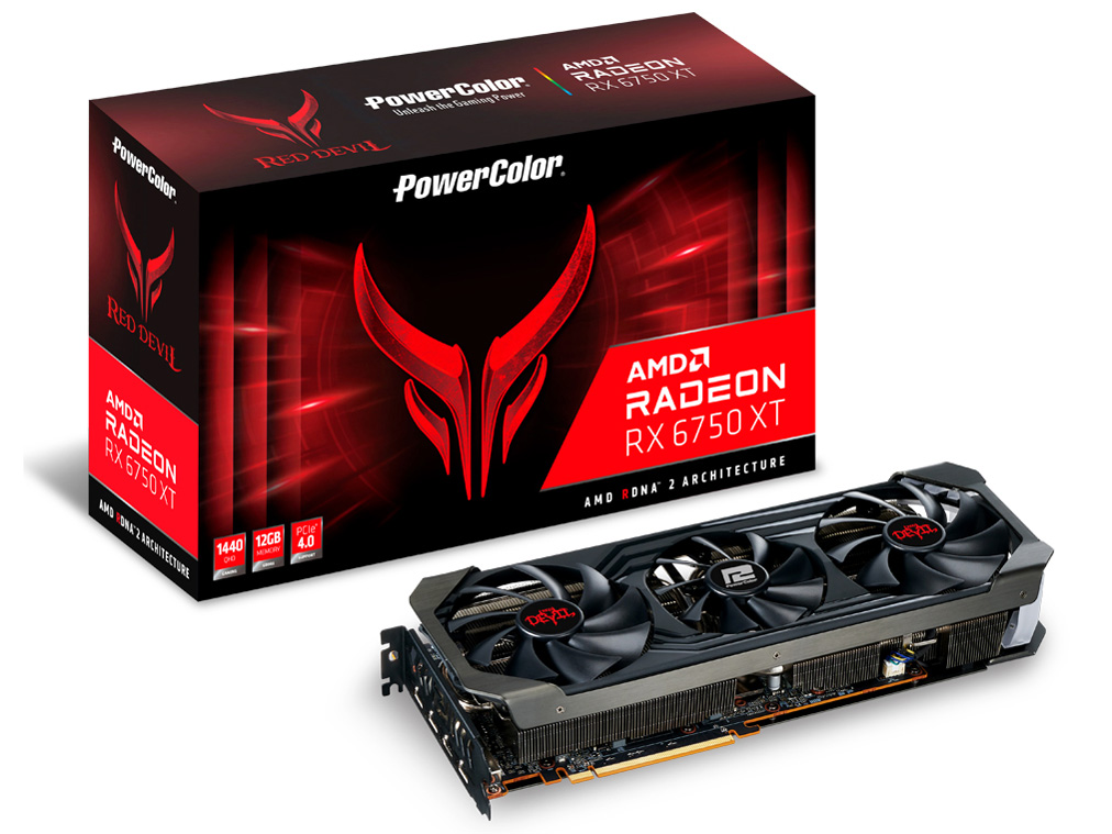 PowerColor Red Devil AMD Radeon RX 6750 XT 12GB GDDR6 AXRX 6750XT 12GBD6-3DHE/OC [PCIExp 12GB] �̐��i�摜