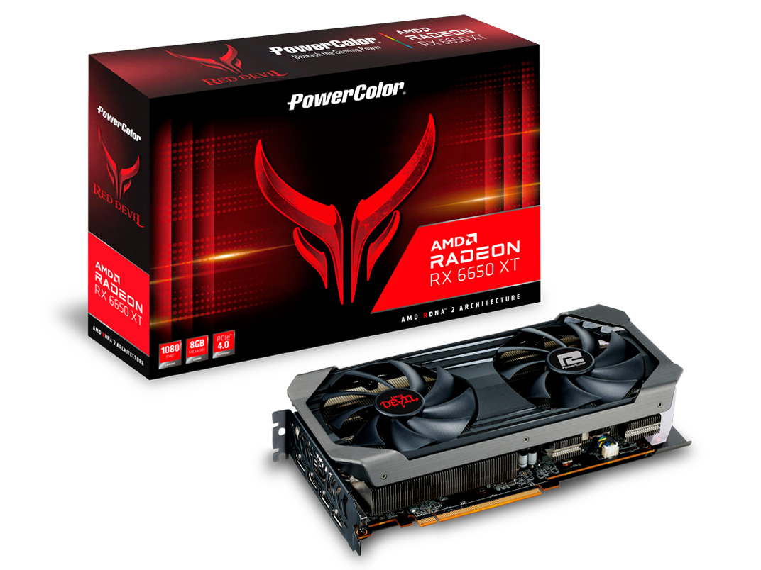 PowerColor Red Devil AMD Radeon RX 6650 XT 8GB GDDR6 AXRX 6650XT 8GBD6-3DHE/OC [PCIExp 8GB] �̐��i�摜