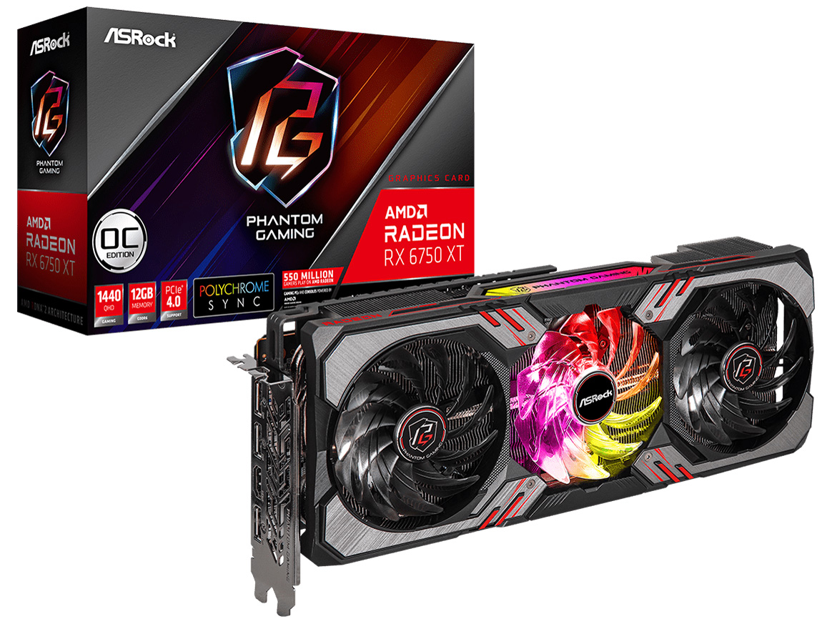 Radeon RX 6750 XT Phantom Gaming D 12GB OC [PCIExp 12GB] �̐��i�摜
