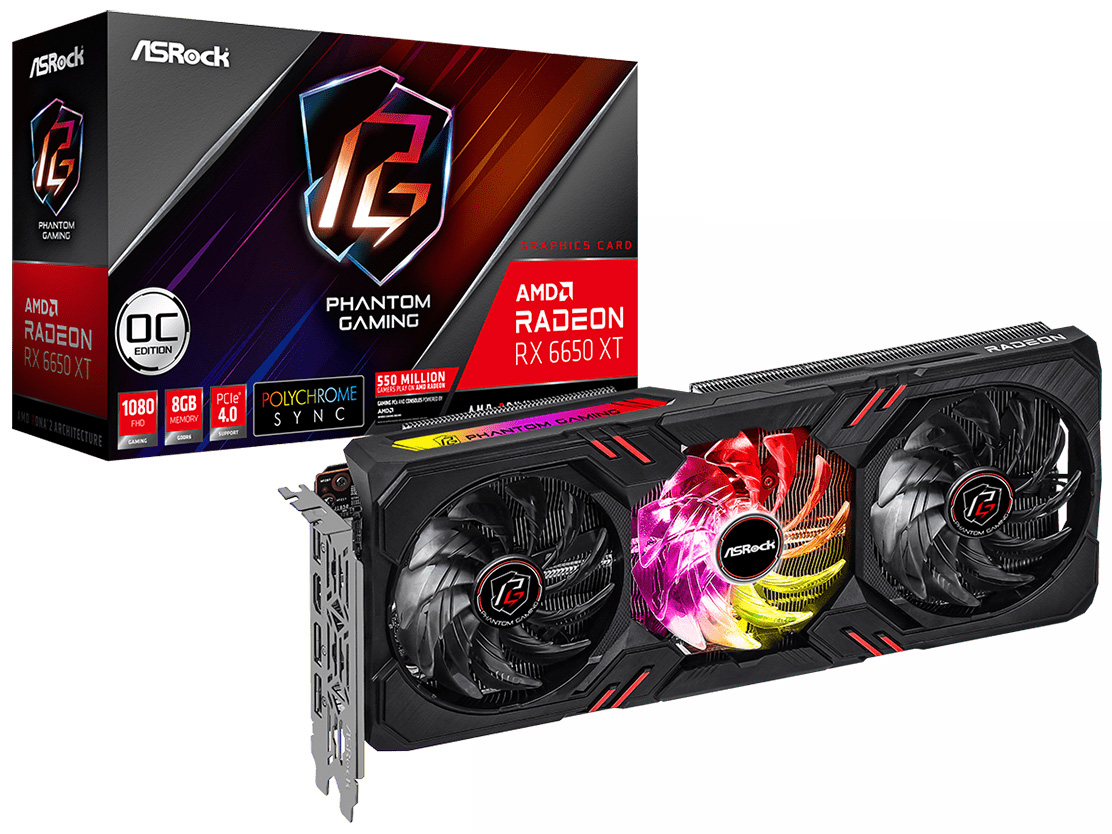 Radeon RX 6650 XT Phantom Gaming D 8GB OC [PCIExp 8GB] �̐��i�摜