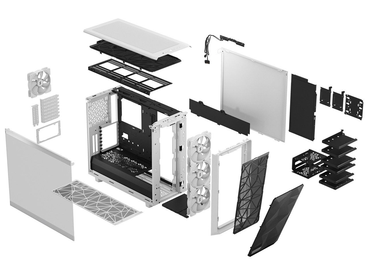 Meshify 2 RGB TG FD-C-MES2A-08 [�z���C�g/�N���A]