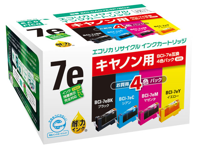 ECI-CA07E4P/BOX [�L���m���p BCI-7E/4MP 4�F�p�b�N] �̐��i�摜