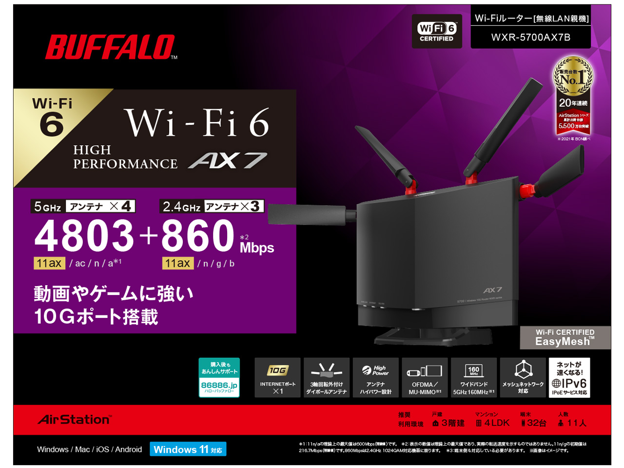 AirStation WXR-5700AX7B [�u���b�N]