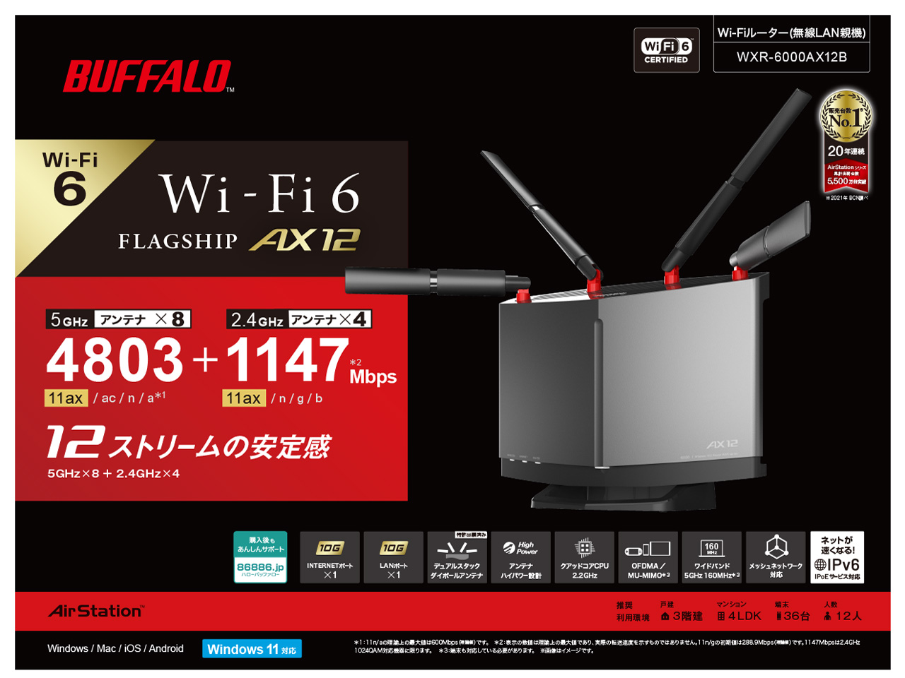 AirStation WXR-6000AX12B [�`�^�j�E���O���[]