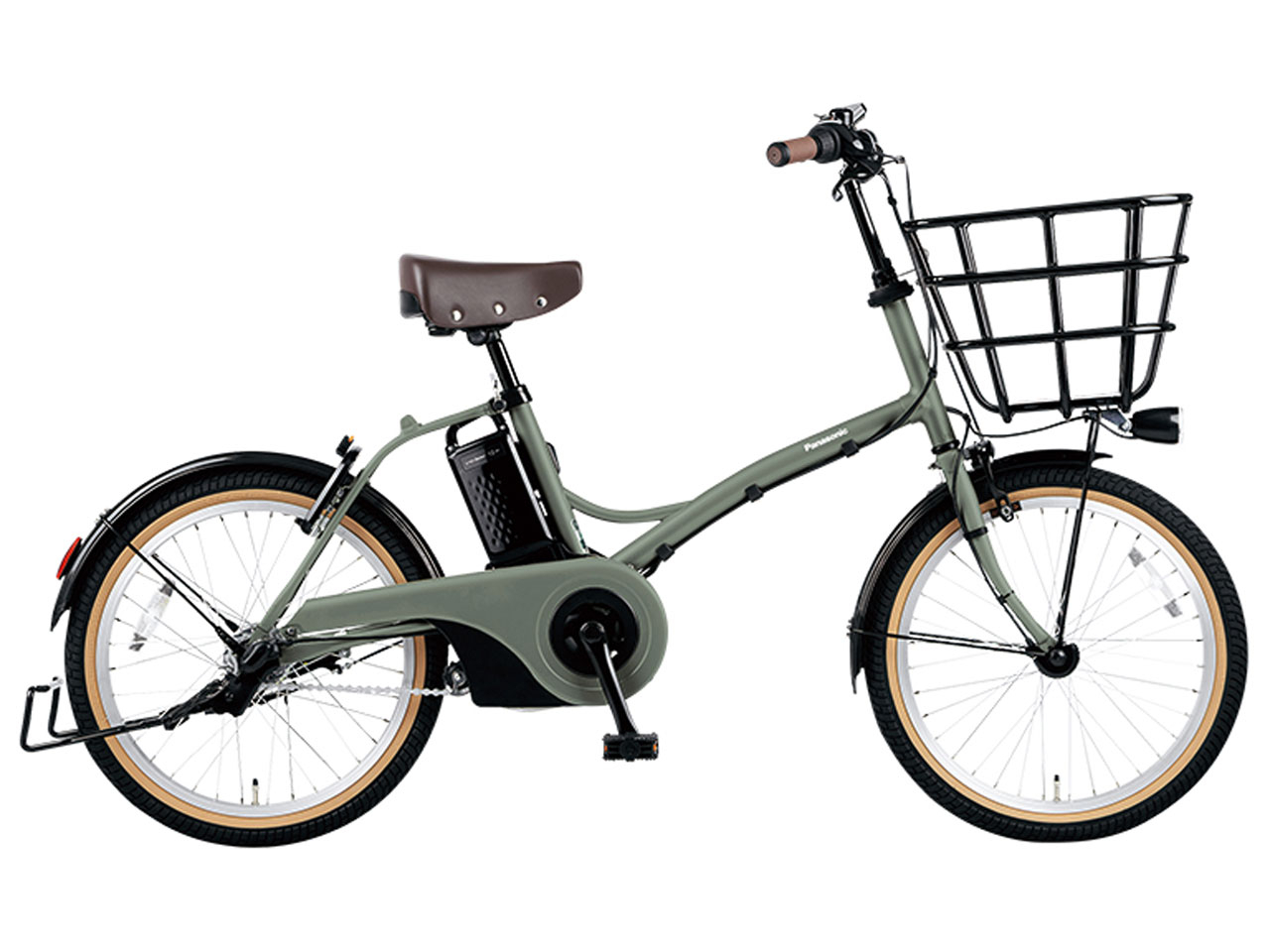 Panasonic 電動アシスト自転車 20インチ　BE-ELGL035 パナソニック グリッター BE-ELGL035-G [マットオリーブ] + 専用