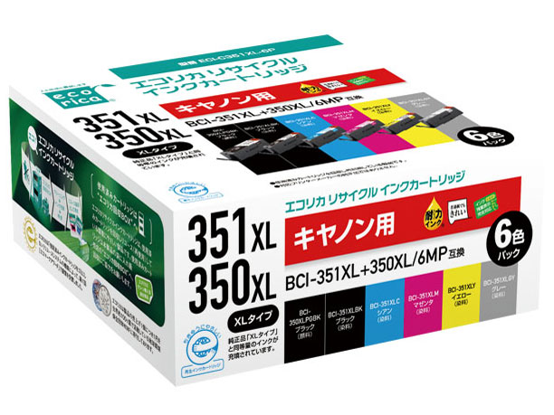 ECI-C351XL-6P [�L���m���p BCI-351XL+350XL/6MP 6�F�p�b�N] �̐��i�摜