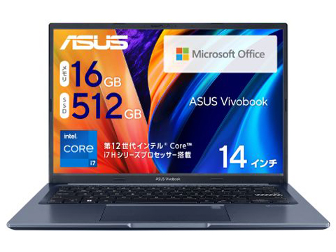 Vivobook 14X X1403ZA Core i7 12700H/16GB������/512GB SSD/14�^WUXGA�t��/Microsoft Office H&B 2021���ڃ��f�� X1403ZA-LY160WS �̐��i�摜