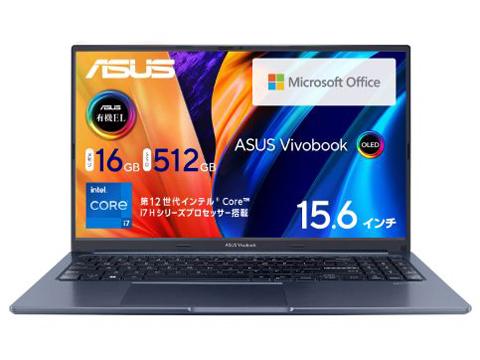 Vivobook 15X OLED X1503ZA Core i7 12700H/16GB������/512GB SSD/15.6�^�L�@EL/Microsoft Office H&B 2021���ڃ��f�� X1503ZA-MA331WS �̐��i�摜