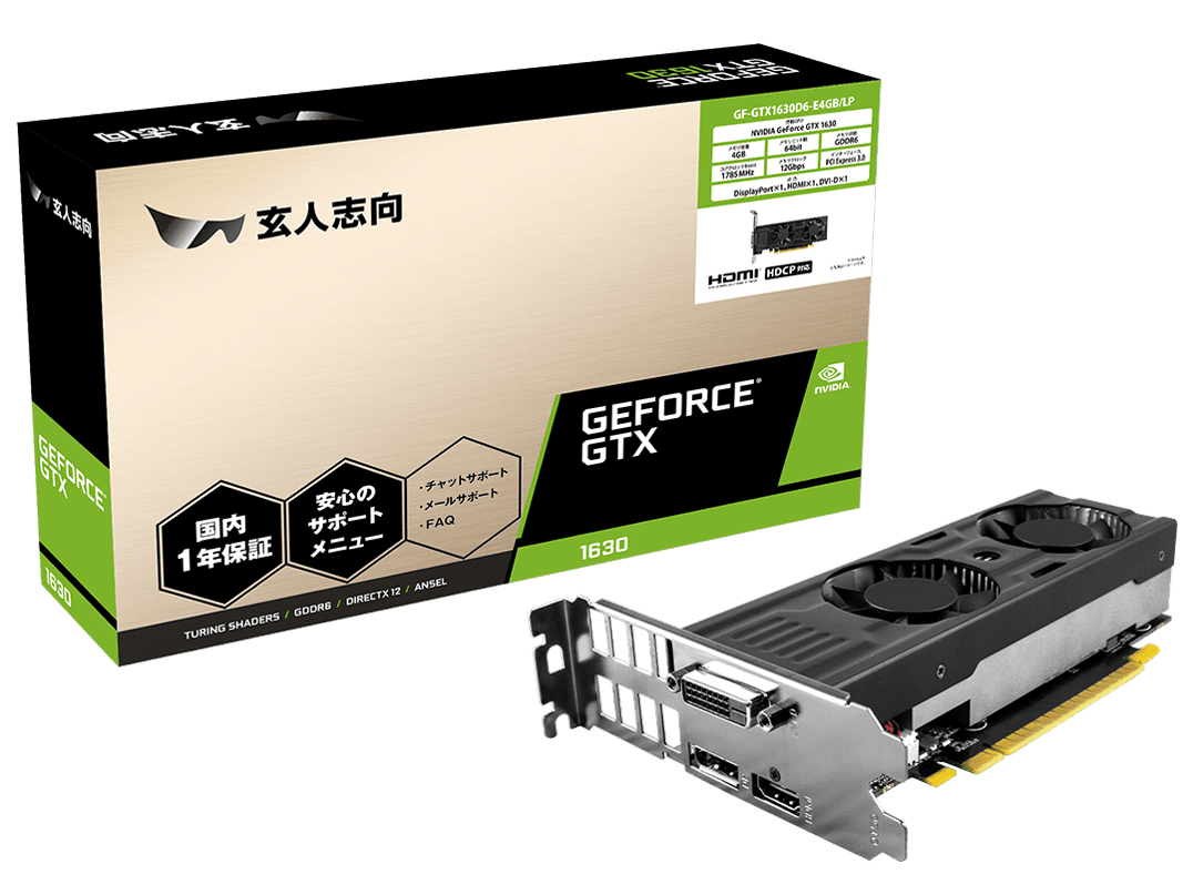 GF-GTX1630D6-E4GB/LP [PCIExp 4GB] �̐��i�摜