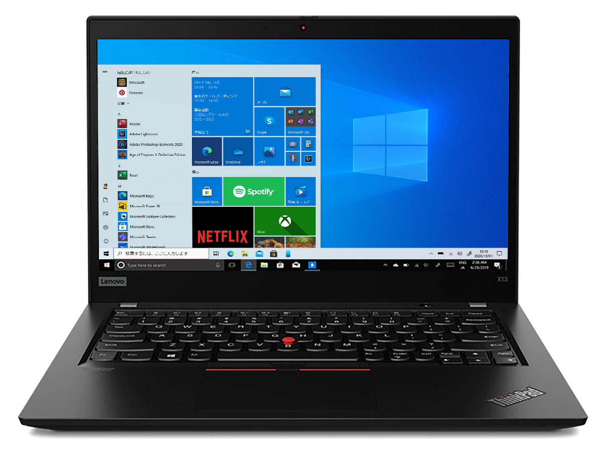 ThinkPad X13 Gen 1 Windows 10 Pro�EAMD Ryzen 5 PRO 4650U�E16GB�������[�E256GB SSD�E13.3�^�t��HD�t������ 20UFS0KP00 �̐��i�摜