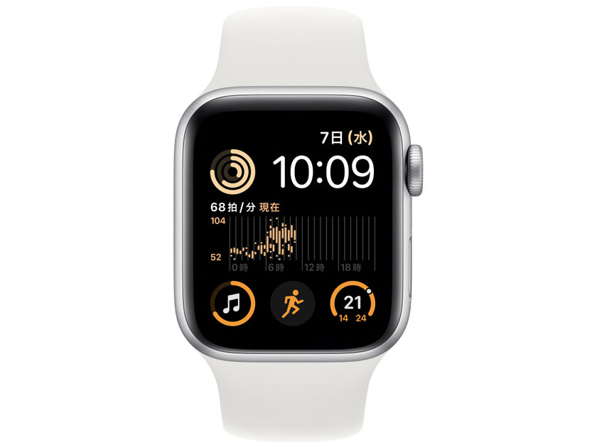 Apple Watch SE ��2���� GPS���f�� 40mm MNJV3J/A [�V���o�[/�z���C�g�X�|�[�c�o���h]
