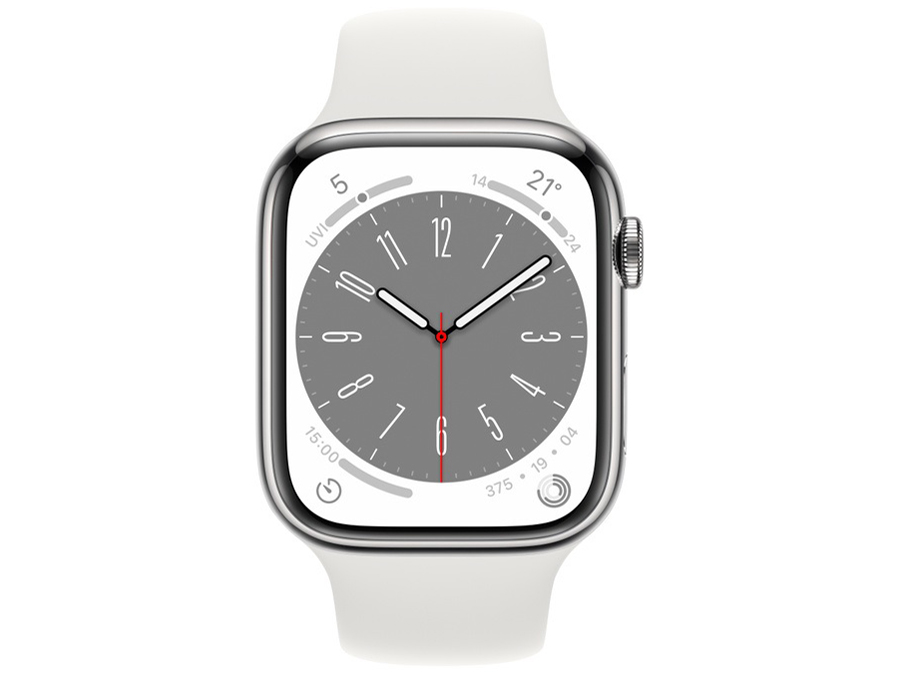 Apple Watch Series 8 GPS+Cellular���f�� 45mm MNKE3J/A [�V���o�[�X�e�����X�X�`�[���P�[�X/�z���C�g�X�|�[�c�o���h]