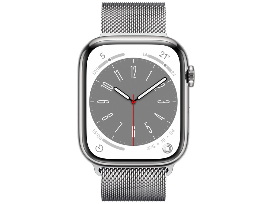 Apple Watch Series 8 GPS+Cellular���f�� 45mm MNKJ3J/A [�V���o�[�X�e�����X�X�`�[���P�[�X/�V���o�[�~���l�[�[���[�v]