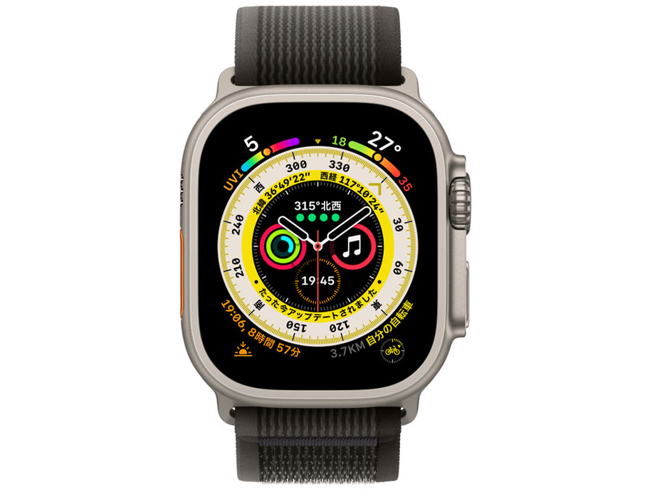 Apple Watch Ultra GPS+Cellular���f�� 49mm MQFW3J/A [�u���b�N/�O���C�g���C�����[�v S/M]