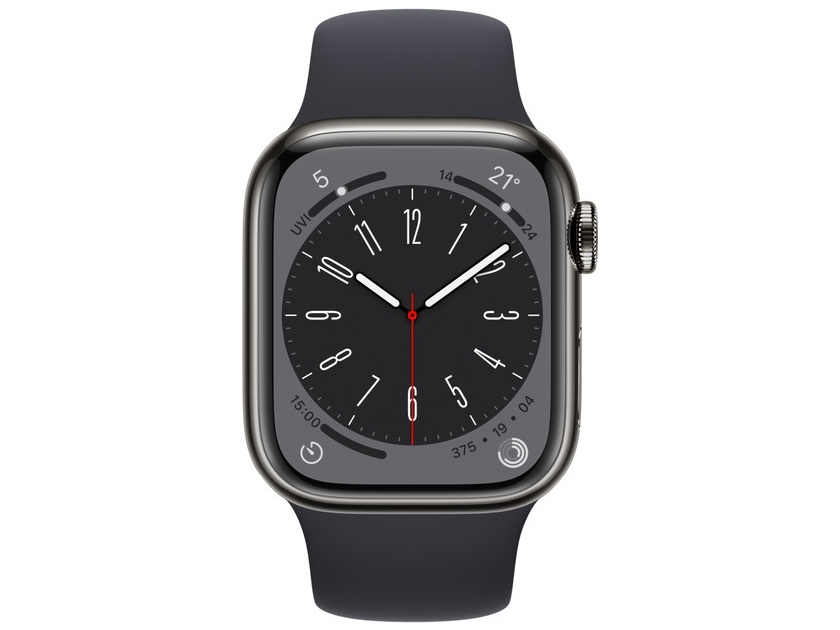 Apple Watch Series 8 GPS+Cellular���f�� 41mm MNJJ3J/A [�O���t�@�C�g�X�e�����X�X�`�[���P�[�X/�~�b�h�i�C�g�X�|�[�c�o���h]