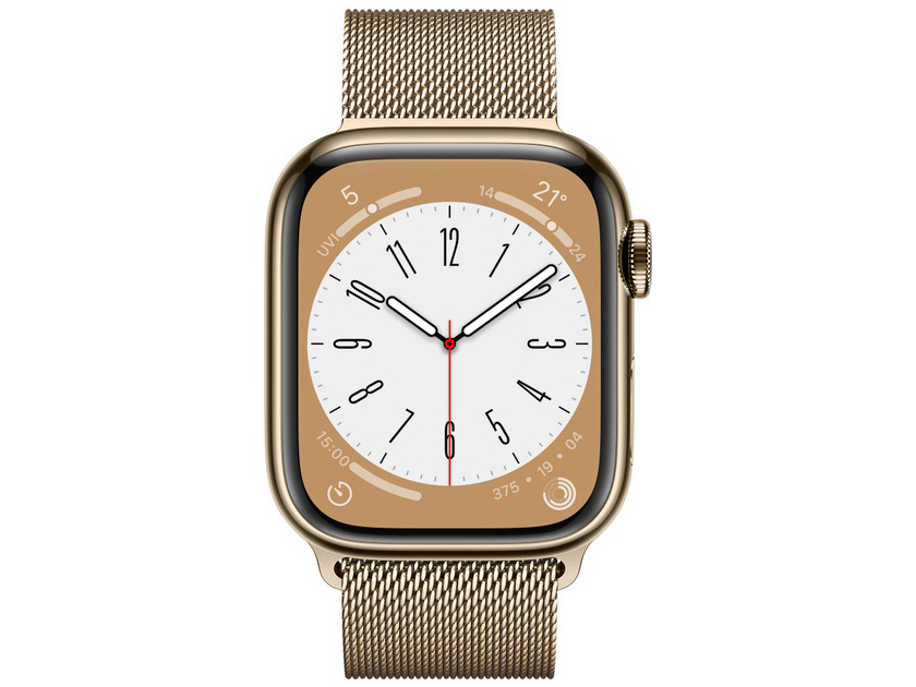 Apple Watch Series 8 GPS+Cellular���f�� 41mm MNJF3J/A [�S�[���h�X�e�����X�X�`�[���P�[�X/�S�[���h�~���l�[�[���[�v]