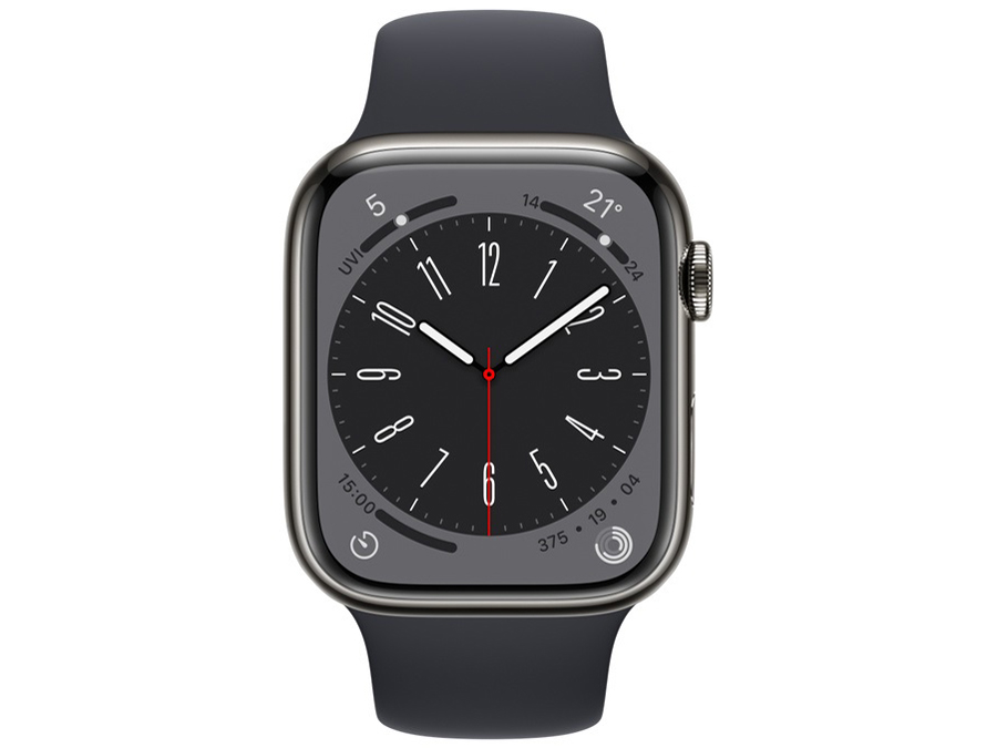 Apple Watch Series 8 GPS+Cellular���f�� 45mm MNKU3J/A [�O���t�@�C�g�X�e�����X�X�`�[���P�[�X/�~�b�h�i�C�g�X�|�[�c�o���h]