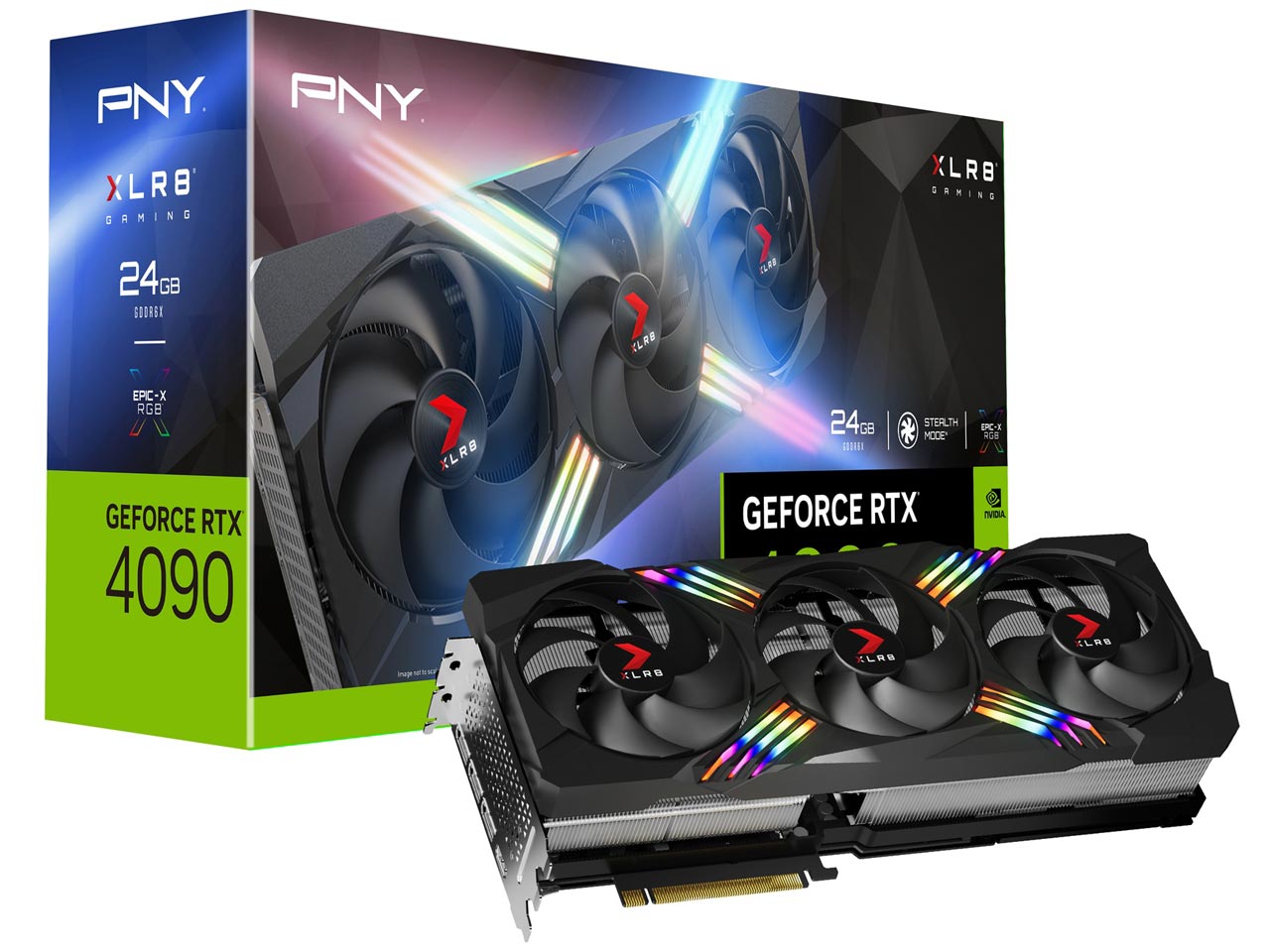 GeForce RTX 4090 24GB XLR8 �Q�[�~���O VERTO EPIC-X RGB �I�[�o�[�N���b�N �g���v���t�@�� VCG409024TFXXPB1-O [PCIExp 24GB] �̐��i�摜