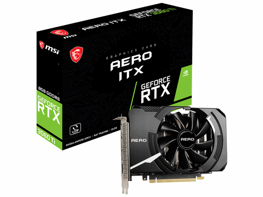 GeForce RTX 3060 Ti AERO ITX 8G LHR [PCIExp 8GB] �̐��i�摜