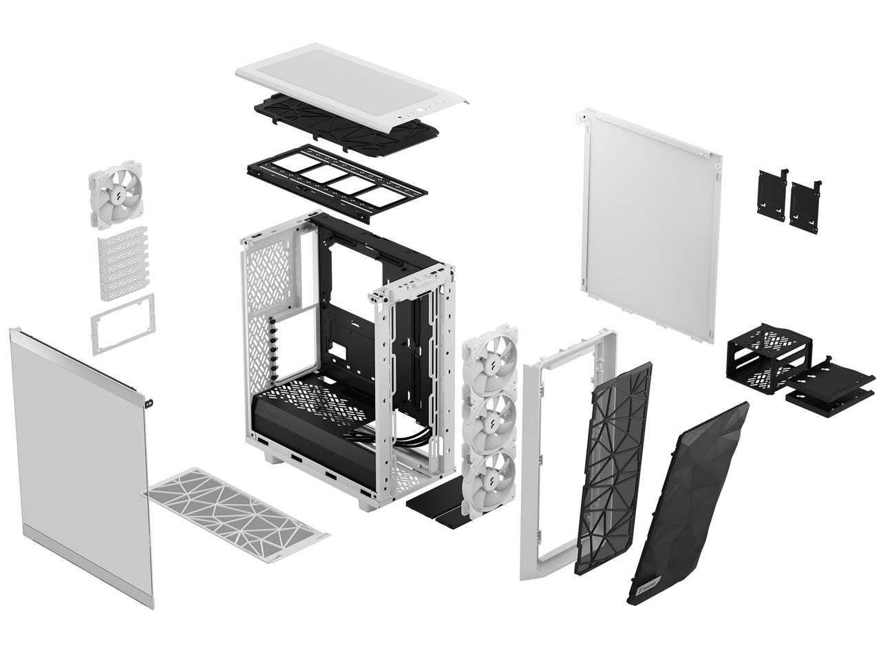 Meshify 2 Compact RGB TG FD-C-MES2C-08 [�z���C�g/�N���A]