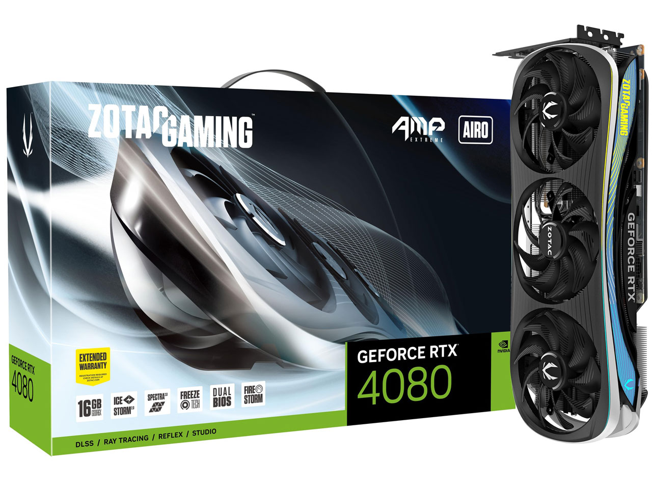 ZOTAC GAMING GeForce RTX 4080 16GB AMP Extreme AIRO ZT-D40810B-10P [PCIExp 16GB] �̐��i�摜