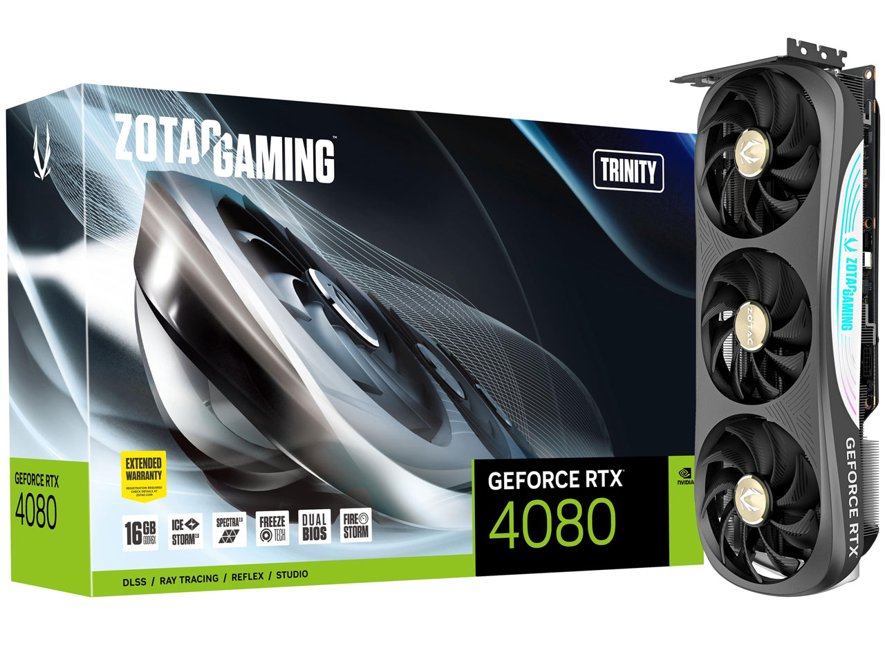 ZOTAC GAMING GeForce RTX 4080 16GB Trinity ZT-D40810D-10P [PCIExp 16GB] �̐��i�摜