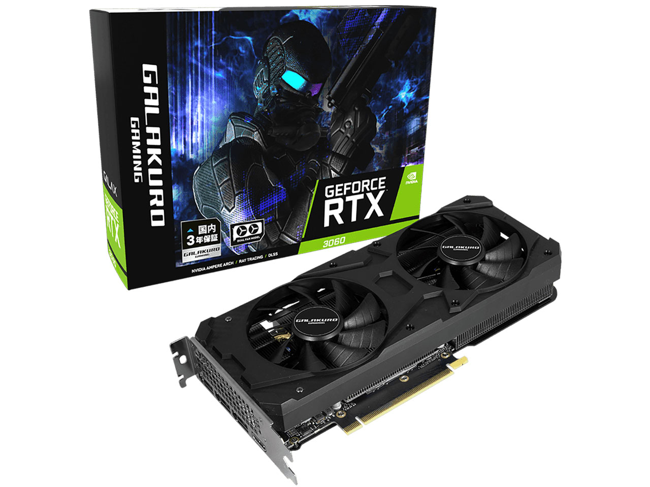 GALAKURO GAMING GG-RTX3060-E8GB/DF [PCIExp 8GB] �̐��i�摜