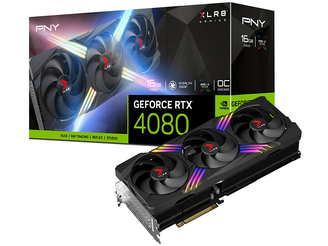 GeForce RTX 4080 16GB XLR8 �Q�[�~���O VERTO EPIC-X RGB �I�[�o�[�N���b�N �g���v���t�@�� VCG408016TFXXPB1-O [PCIExp 16GB] �̐��i�摜