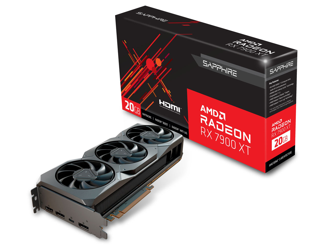 SAPPHIRE AMD RADEON RX 7900 XT 20GB GDDR6 �������� [PCIExp 20GB] �̐��i�摜