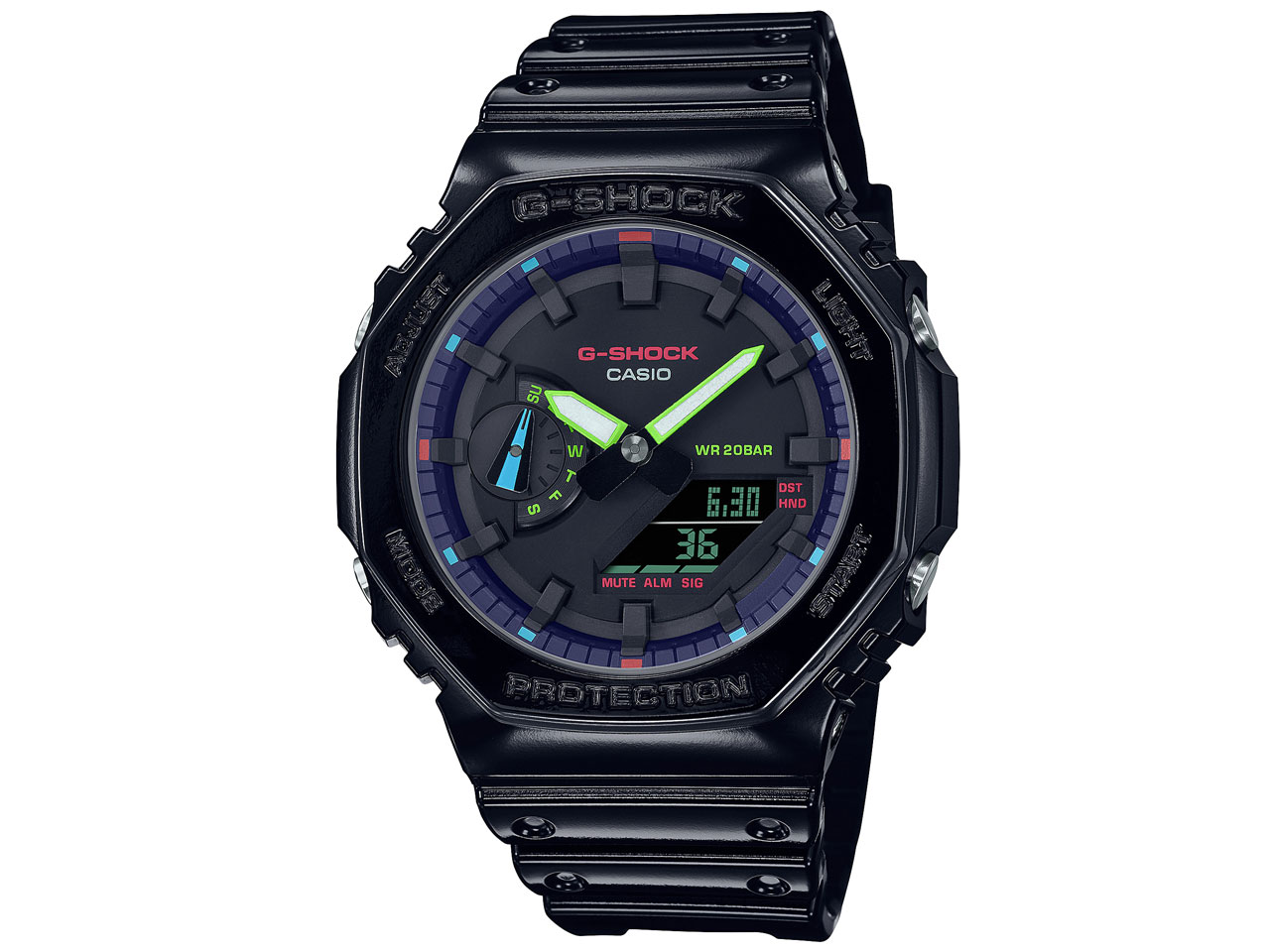 G-SHOCK Virtual Rainbow�FGamer's RGB�V���[�Y GA-2100RGB-1AJF �̐��i�摜