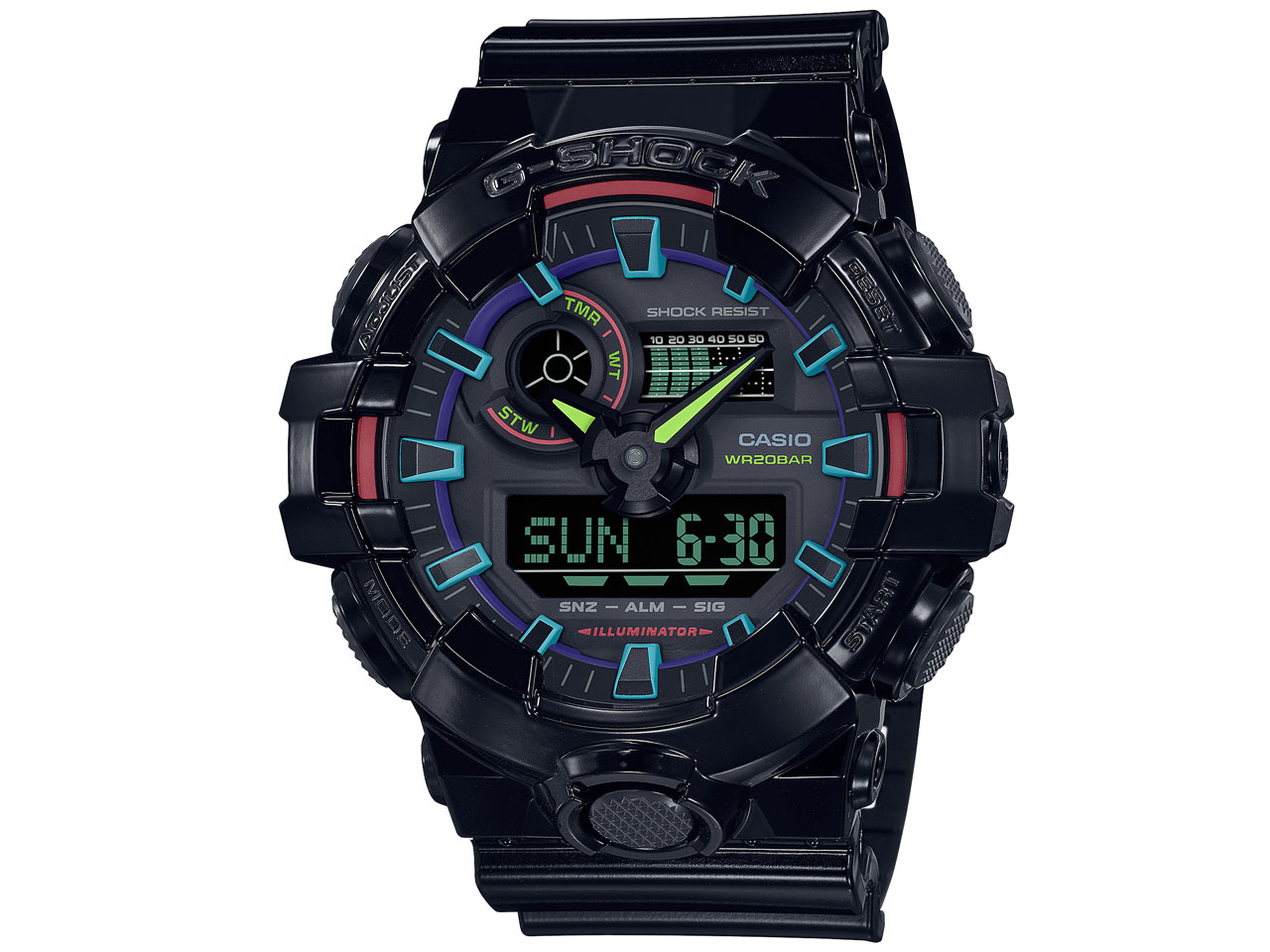 G-SHOCK Virtual Rainbow�FGamer's RGB�V���[�Y GA-700RGB-1AJF �̐��i�摜