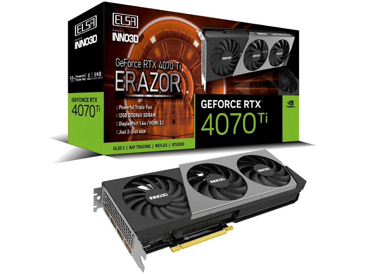ELSA GeForce RTX 4070 Ti ERAZOR GD4070T-12GEREZ [PCIExp 12GB] �̐��i�摜