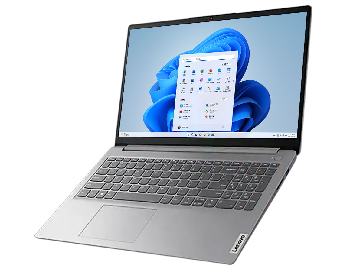 IdeaPad Slim 170i Celeron N4120�E8GB�������[�E256GB SSD�E15.6�^�t��HD�t������ �I�t�B�X�t�� 82V70073JP [�N���E�h�O���[] �̐��i�摜